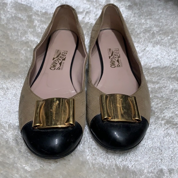 Ferrara Quilted suede and patent flat - Picture 3 of 4